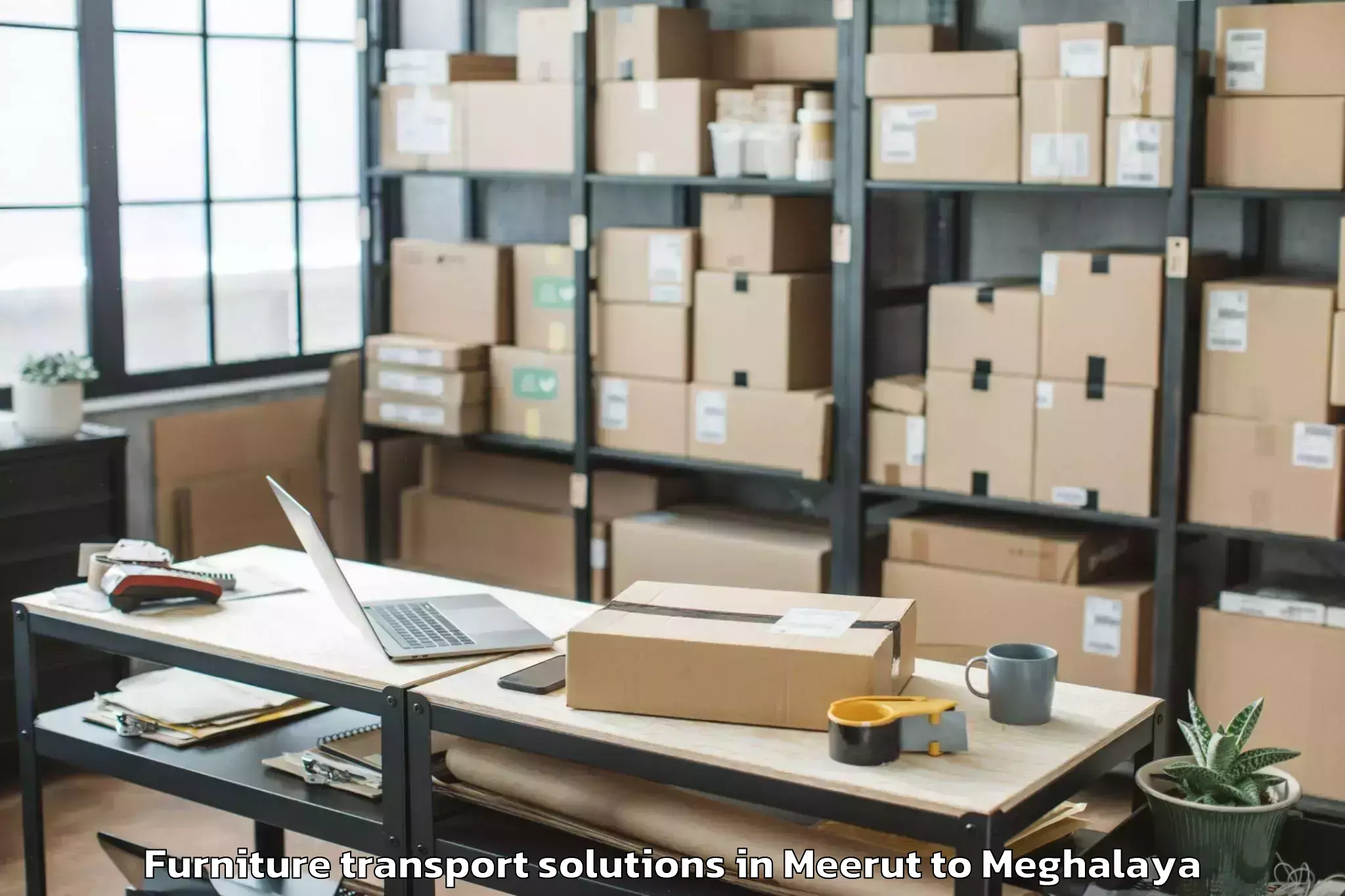 Top Meerut to Nongstoin Furniture Transport Solutions Available